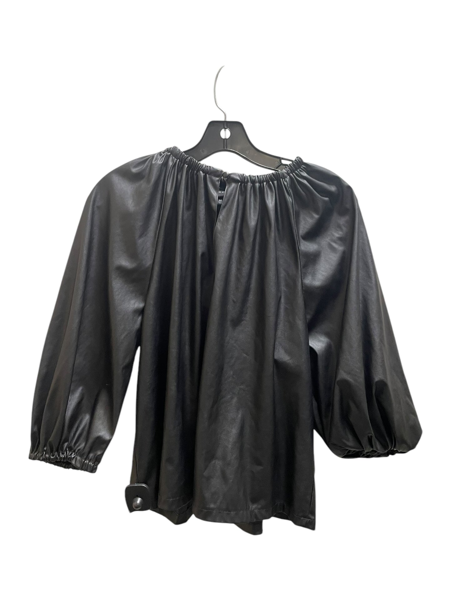 Top Long Sleeve By Who What Wear In Black, Size: M