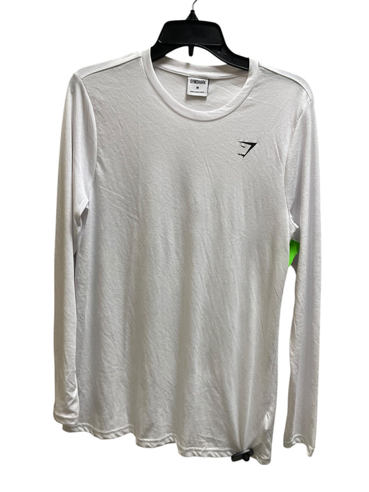 Athletic Top Long Sleeve Crewneck By Gym Shark In White, Size: M