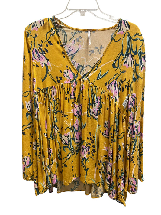 Top Long Sleeve By Free People In Yellow, Size: Xs