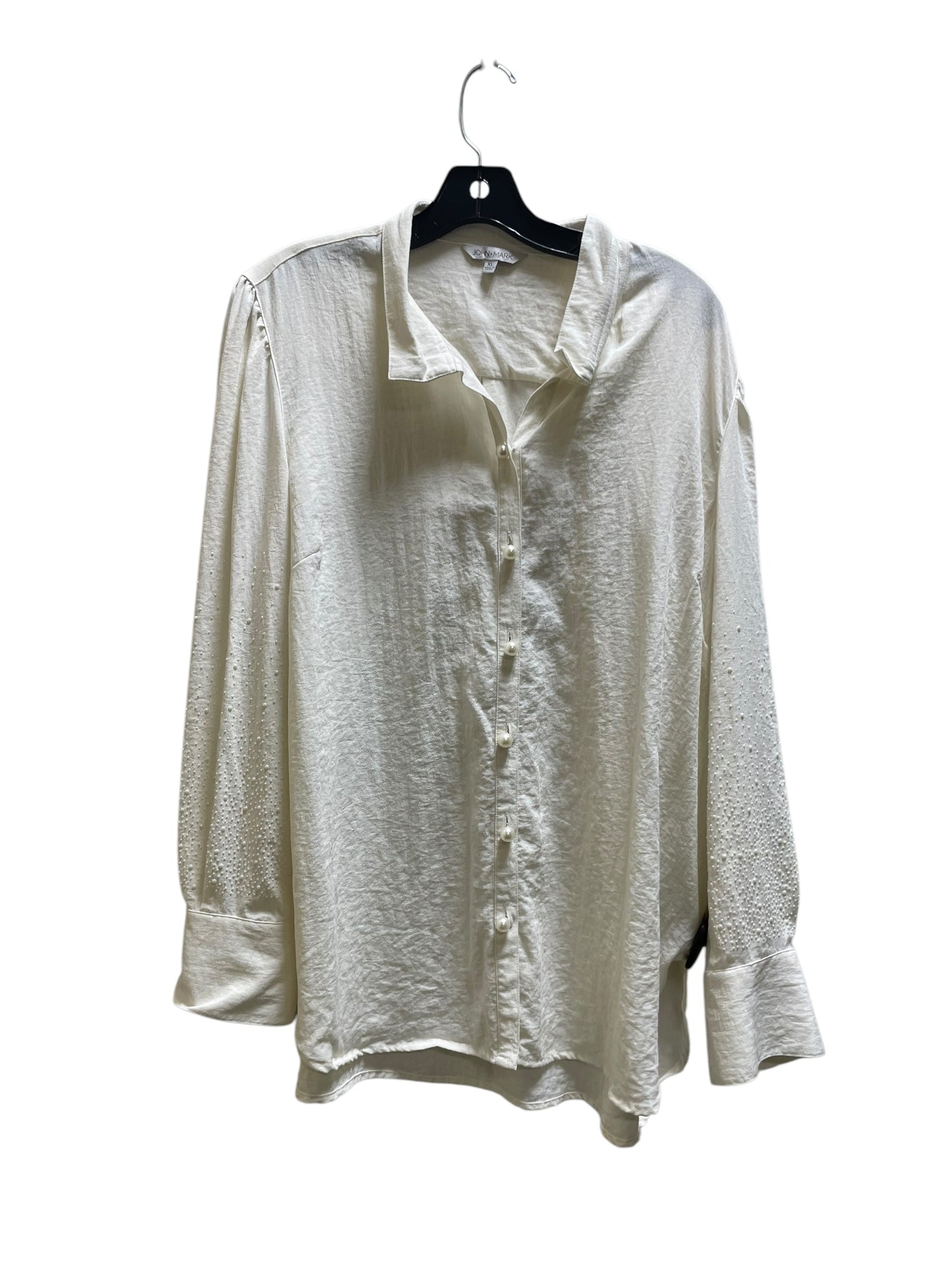 Top Long Sleeve By John Mark In Cream, Size: Xl