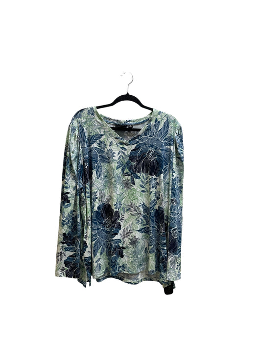 Top Long Sleeve By Clothes Mentor In Blue & Green, Size: 2x