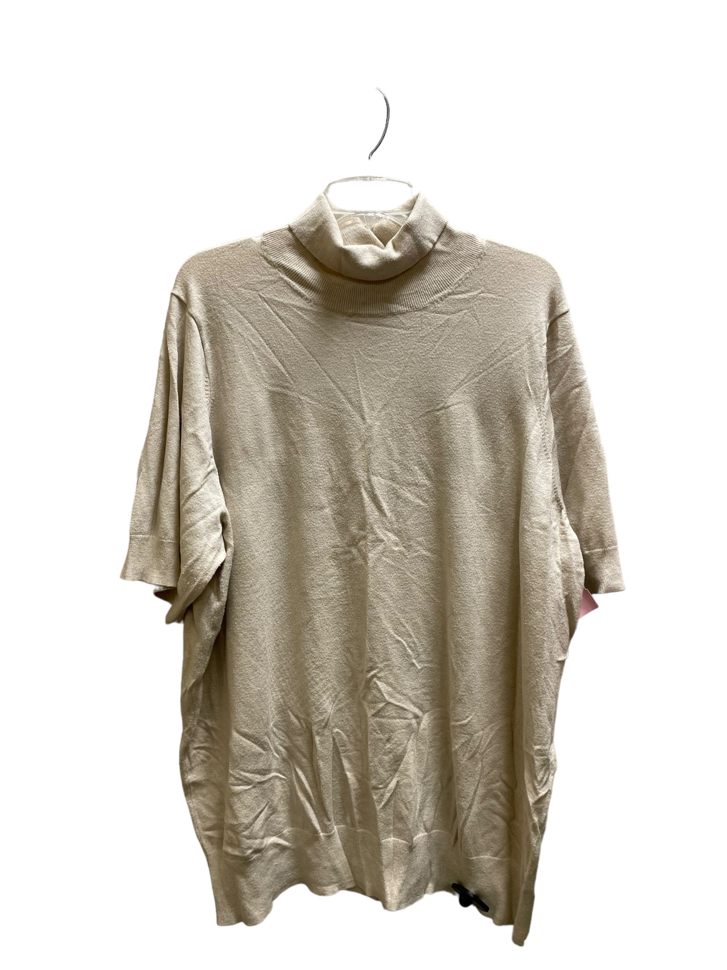 Sweater Short Sleeve By Torrid In Tan, Size: 4x