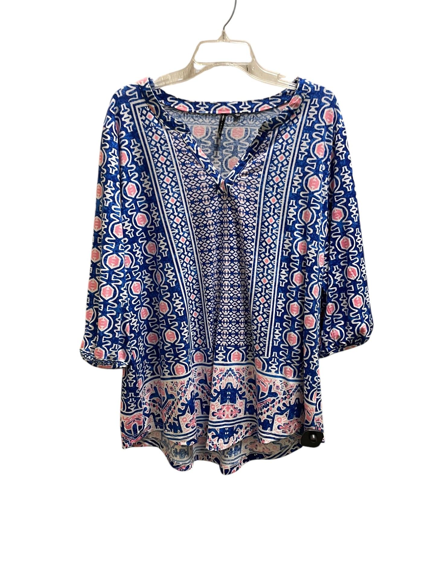 Top Long Sleeve By Clothes Mentor In Blue, Size: 2x