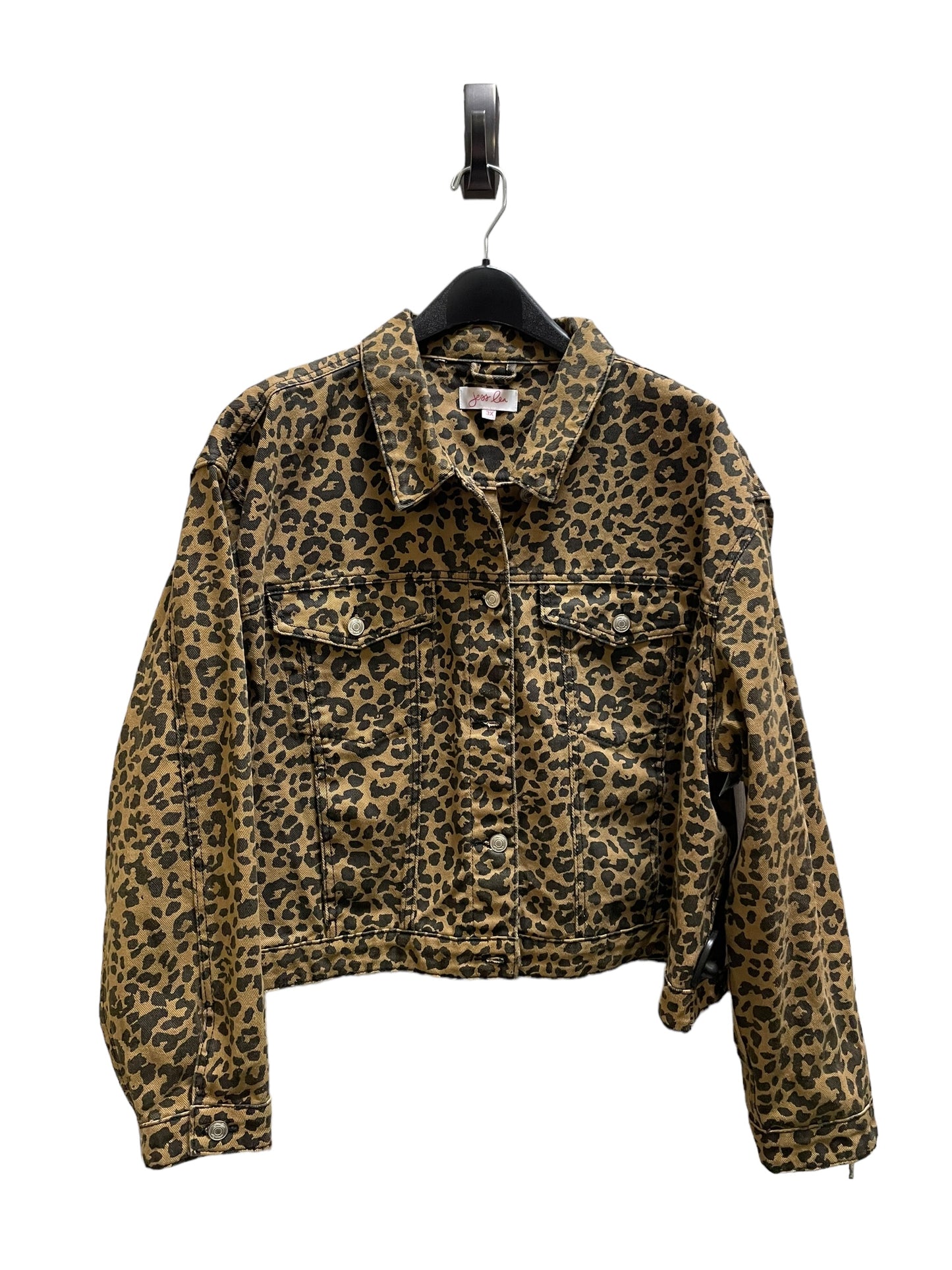 Jacket Denim By Clothes Mentor In Animal Print, Size: 3x