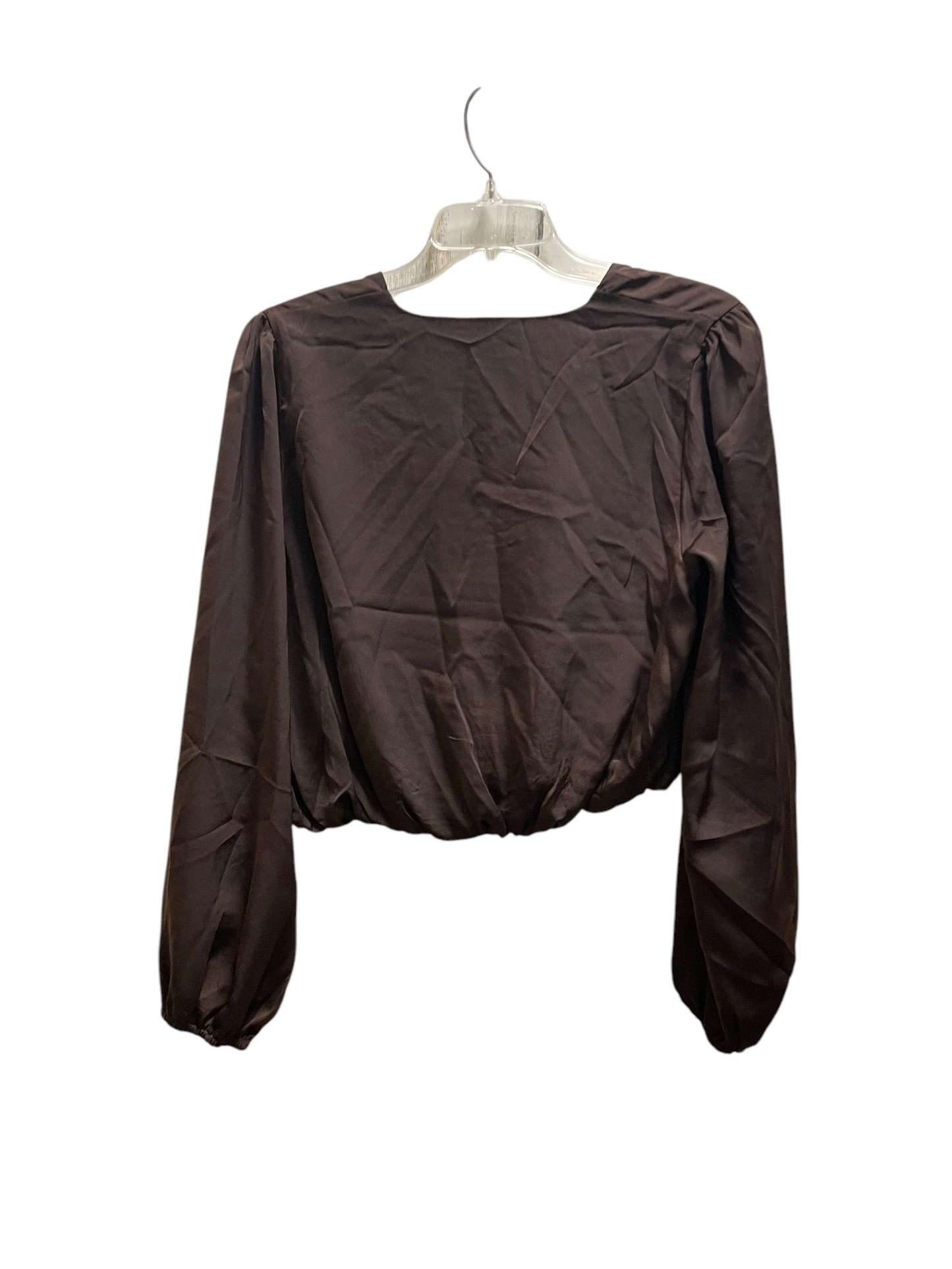 Top Long Sleeve Basic By Shinestar In Brown, Size: M