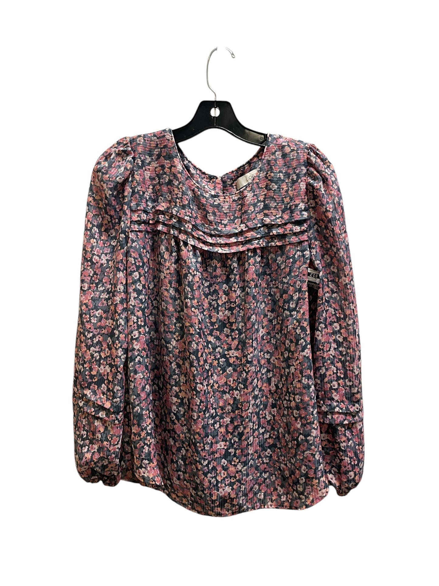 Top Long Sleeve By Loft In Floral Print, Size: M