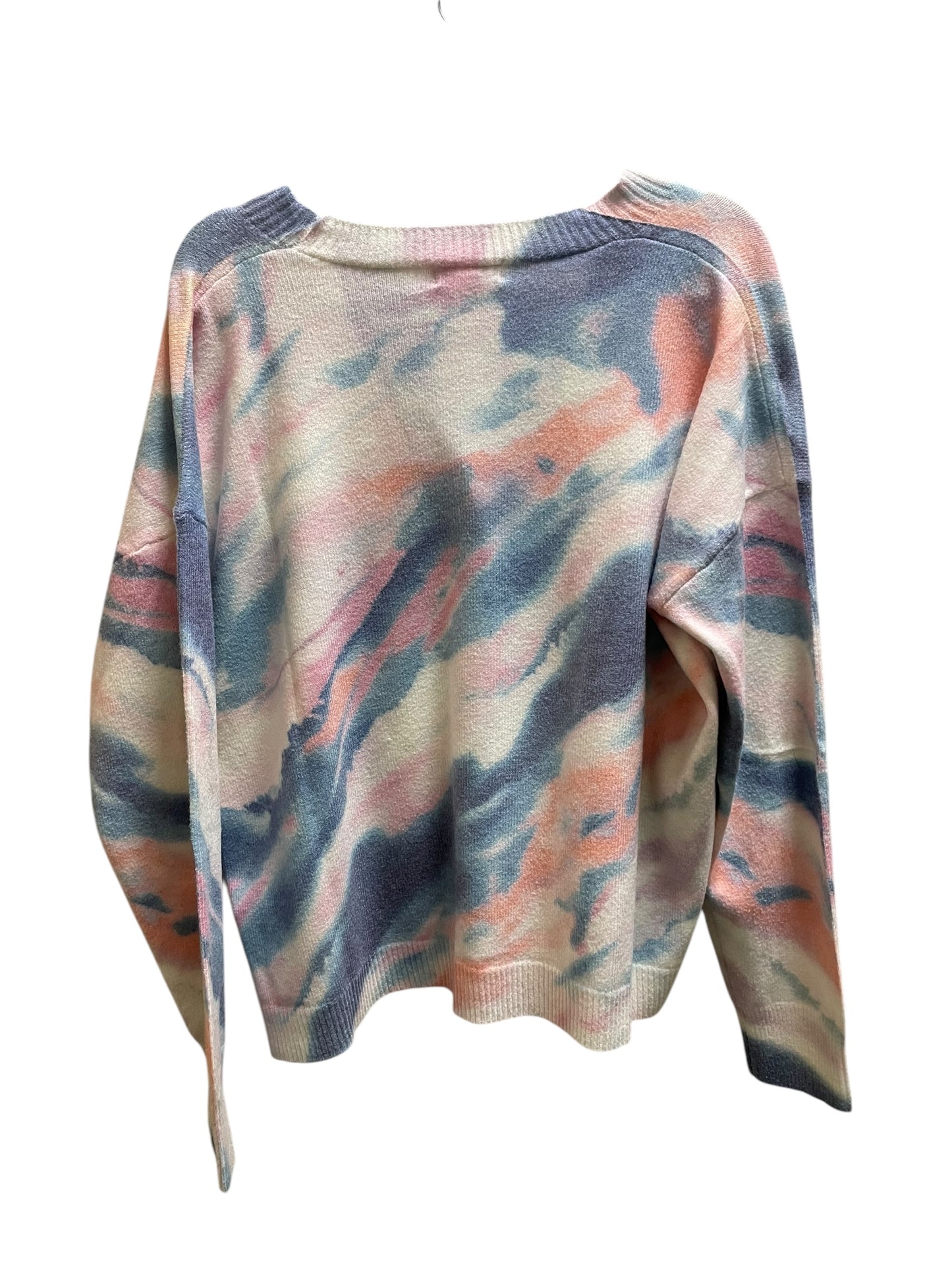 Sweater Cardigan By Entro In Tie Dye Print, Size: S