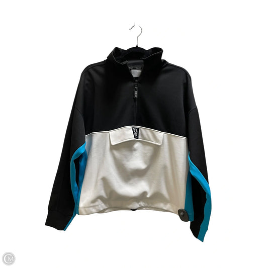 Athletic Jacket By Dkny In Black & Blue, Size: M