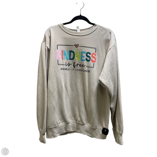 Sweatshirt Crewneck By Clothes Mentor In Tan, Size: L