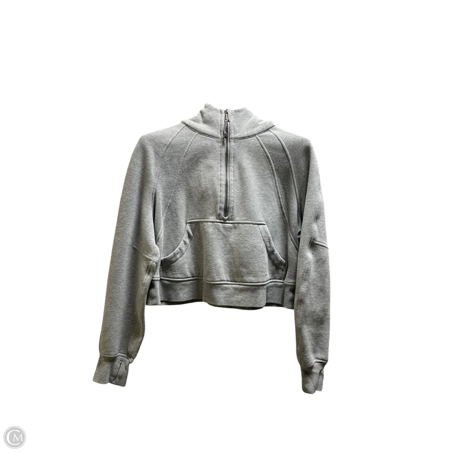Athletic Sweatshirt Hoodie By Lululemon In Grey, Size: Xs