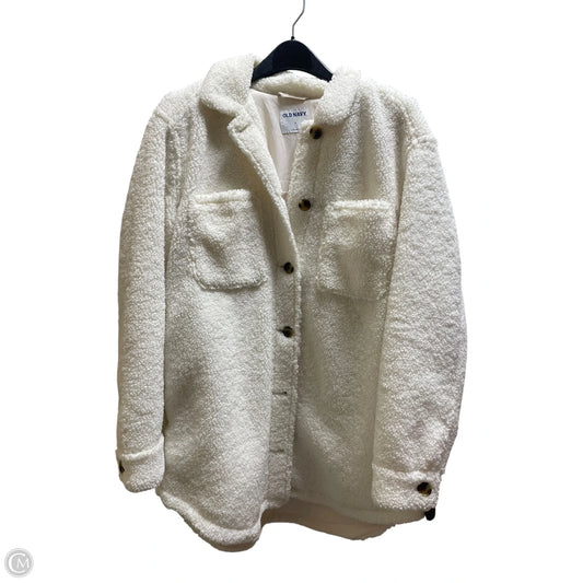 Jacket Faux Fur & Sherpa By Old Navy In White, Size: L