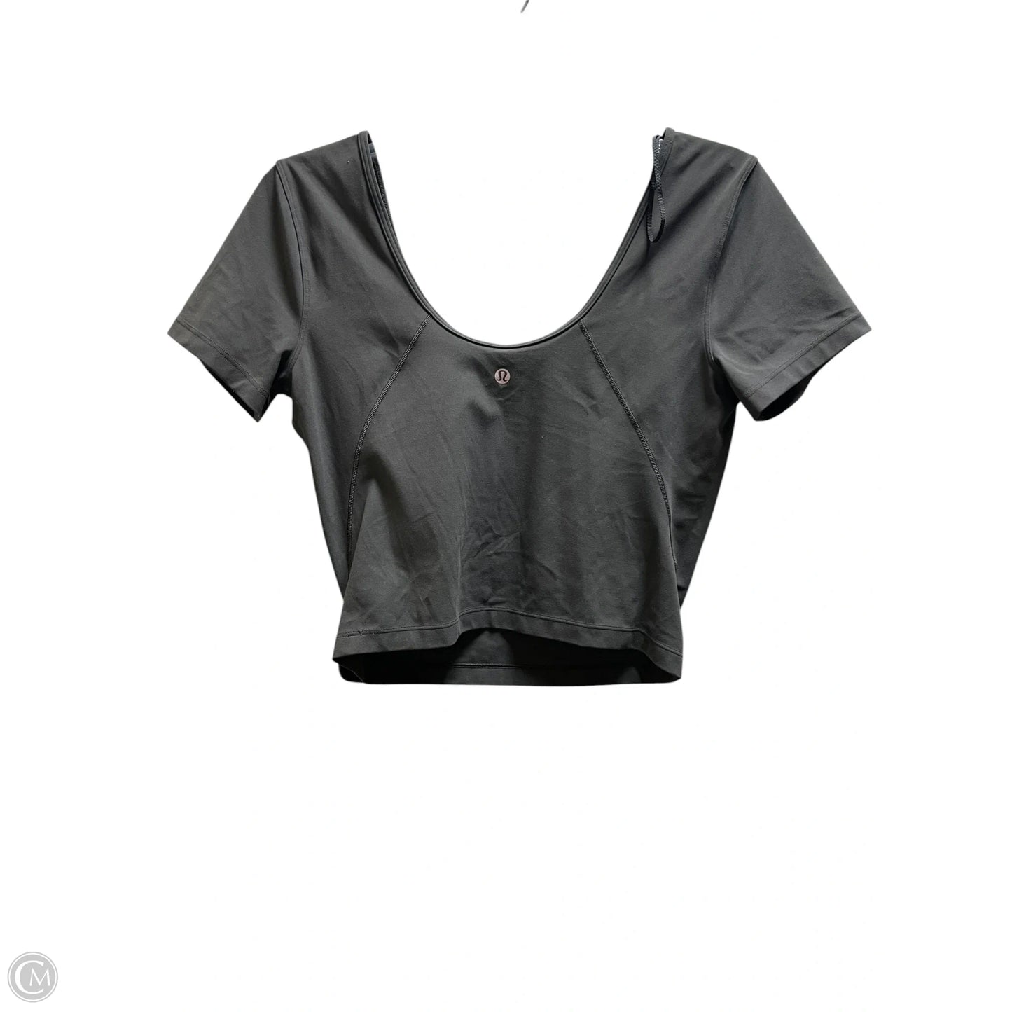 Athletic Top Short Sleeve By Lululemon In Grey, Size: 8