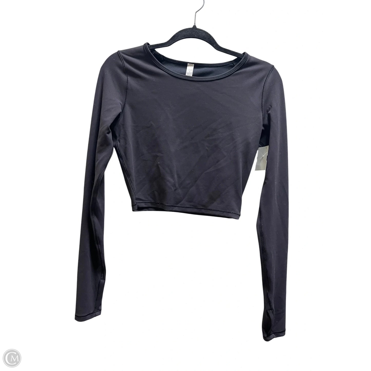 Athletic Top Long Sleeve Collar By Lululemon In Black, Size: 6