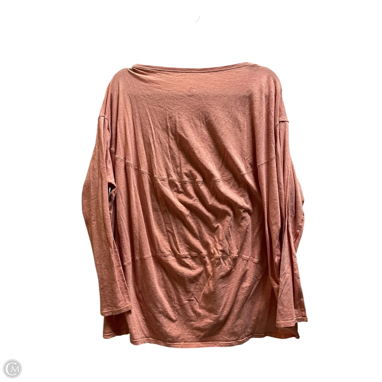 Athletic Top Long Sleeve Crewneck By Lululemon In Orange, Size: 12