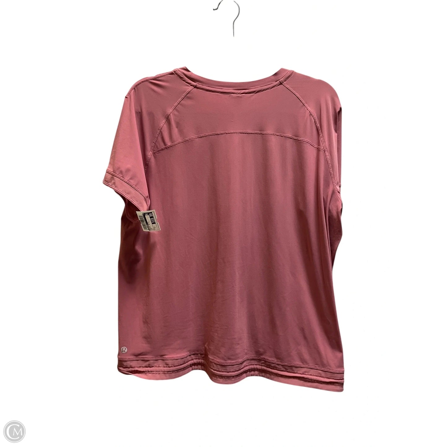 Athletic Top Short Sleeve By Lululemon In Pink, Size: 12
