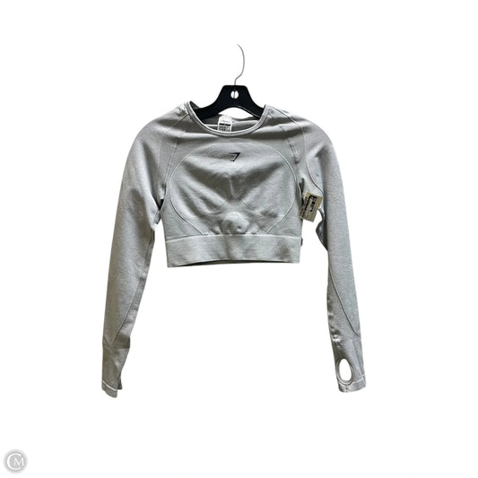 Athletic Top Long Sleeve Crewneck By Gym Shark In Grey, Size: M