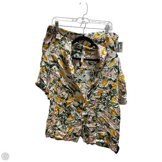 Shorts Set By Anthropologie In White & Yellow, Size: Xl