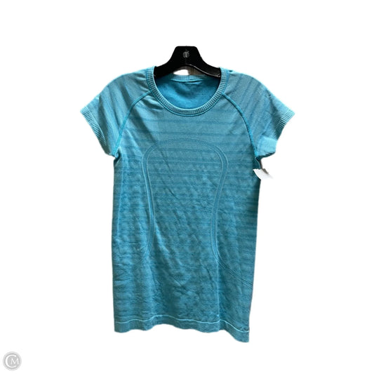 Top Short Sleeve By Lululemon In Blue, Size: 8
