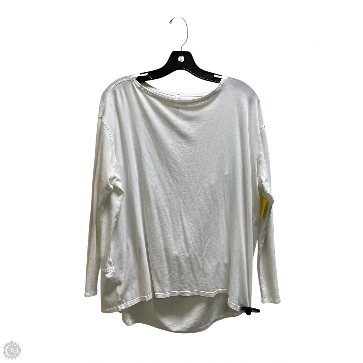 Athletic Top Long Sleeve Collar By Lululemon In White, Size: M