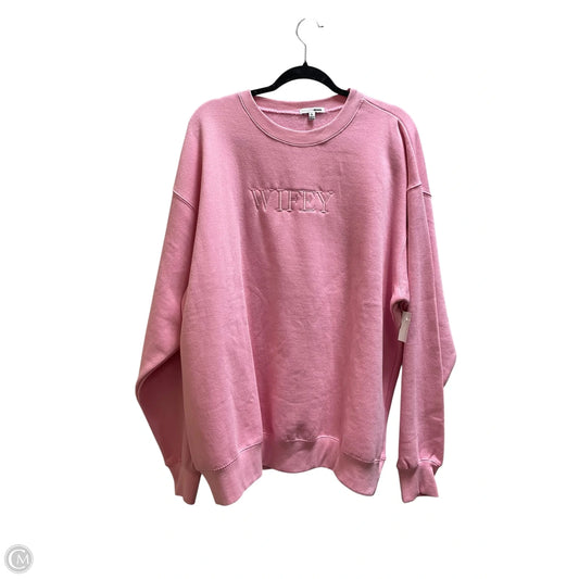 Sweatshirt Crewneck By Fashion Nova In Pink, Size: Xl