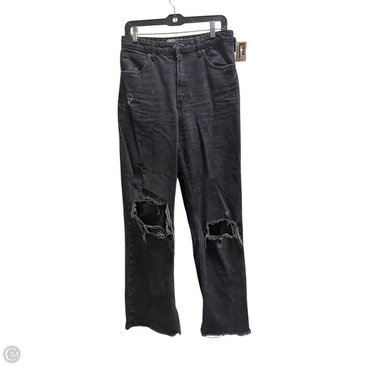Jeans Straight By Zara In Black Denim, Size: 8