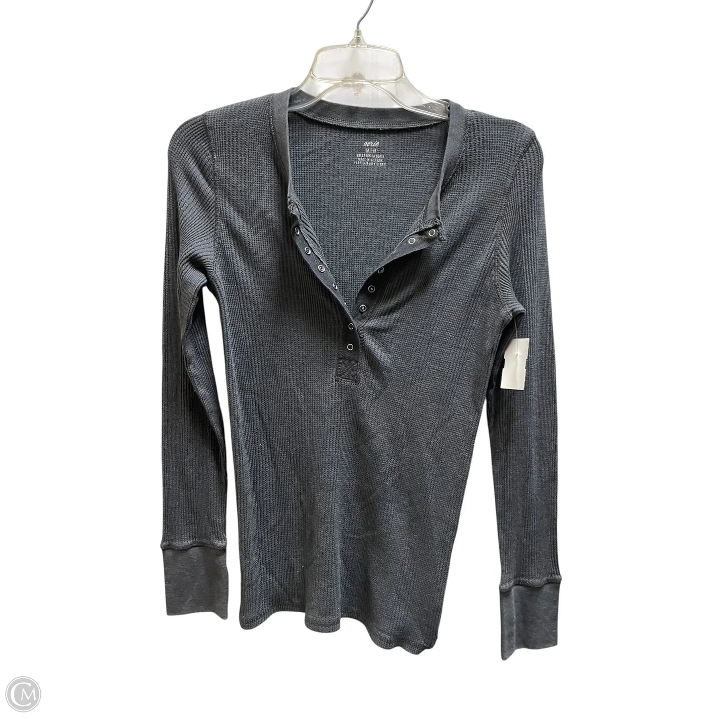 Top Long Sleeve By Aerie In Grey, Size: M