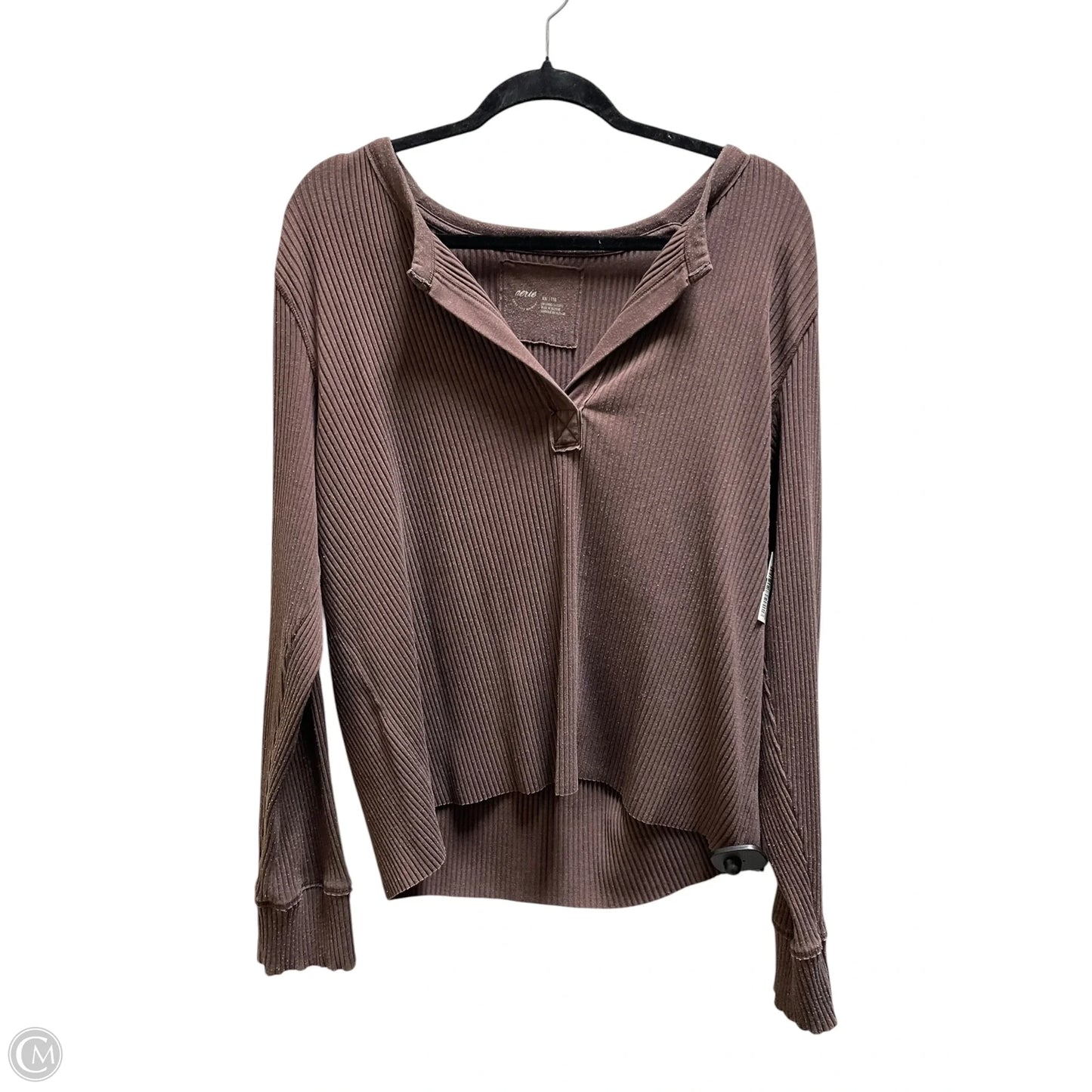 Top Long Sleeve By Aerie In Brown, Size: 2x