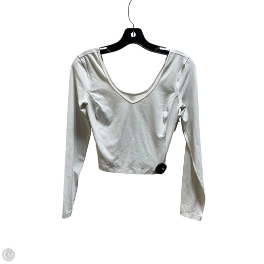 Athletic Top Long Sleeve Crewneck By Lululemon In White, Size: 4