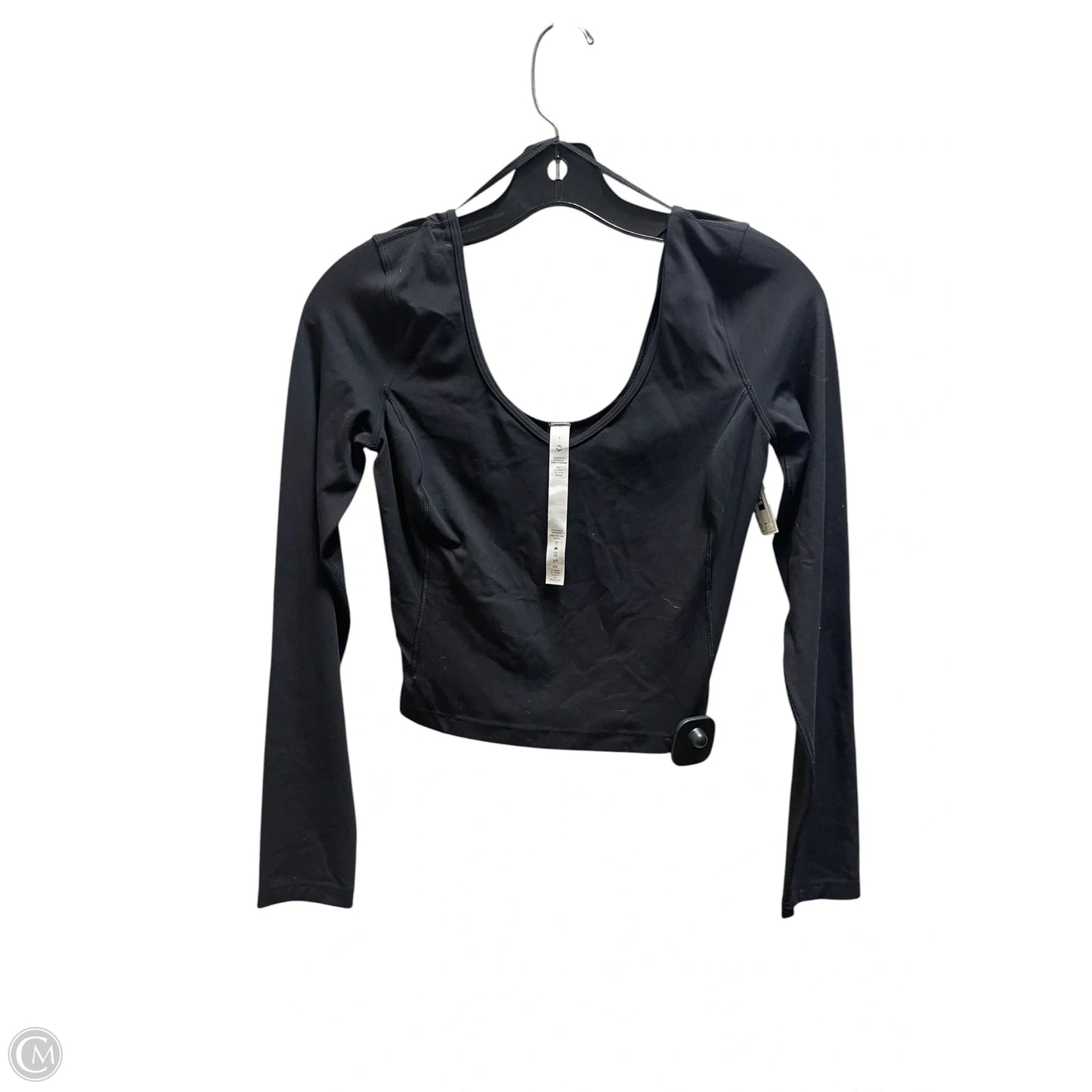 Athletic Top Long Sleeve Crewneck By Lululemon In Black, Size: 4