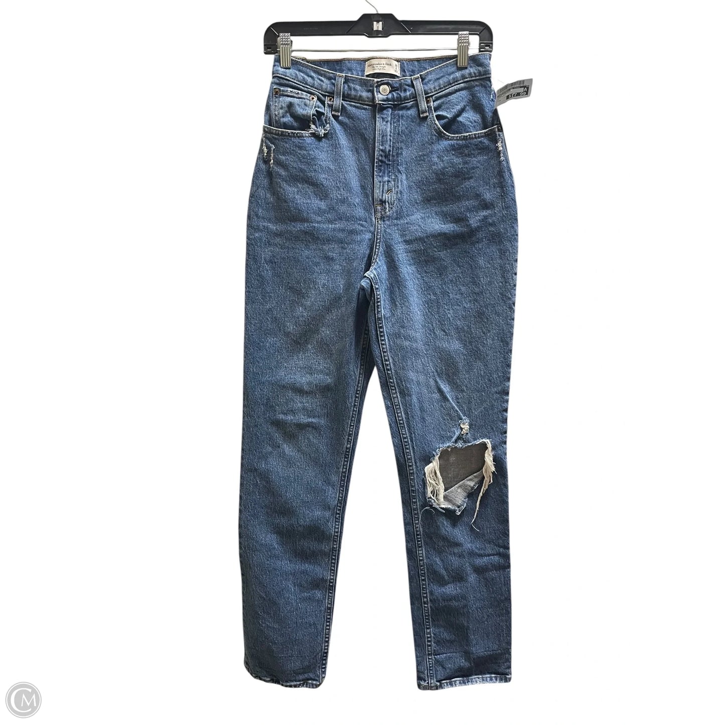 Jeans Straight By Abercrombie And Fitch In Blue Denim, Size: 6