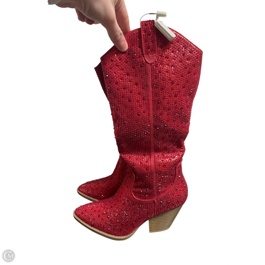 Boots Western By Forever In Red, Size: 6