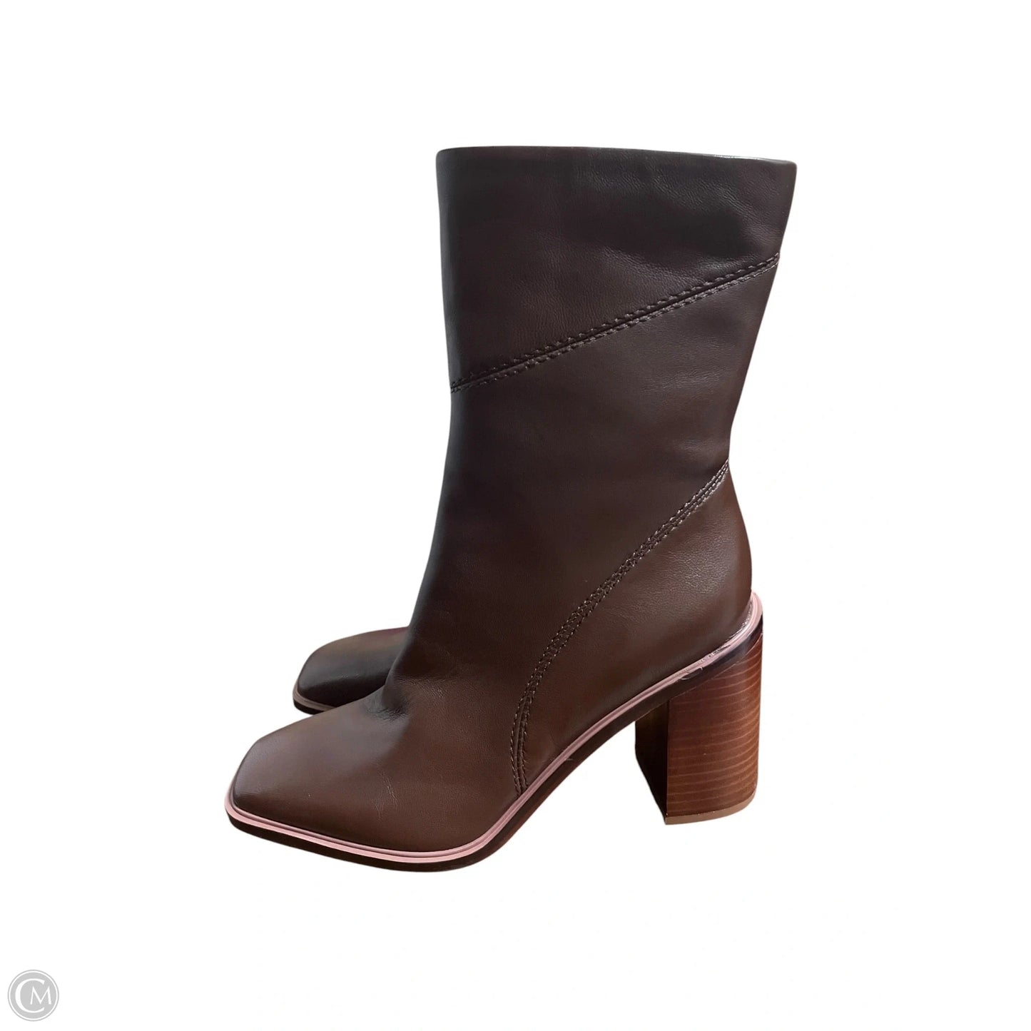 Boots Ankle Heels By Franco Sarto In Brown, Size: 7