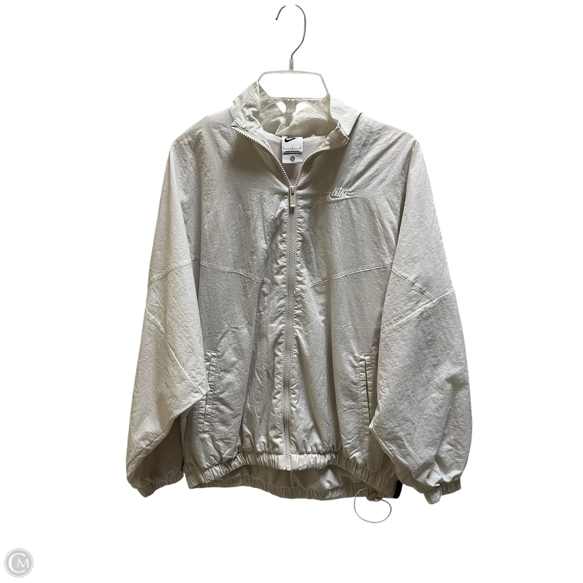 Jacket Windbreaker By Nike In Beige, Size: S