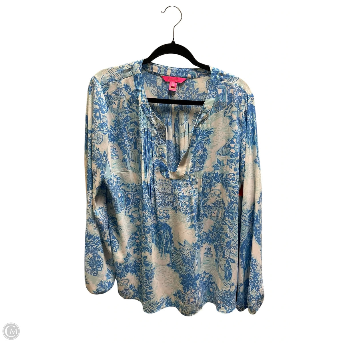 Top Long Sleeve Designer By Lilly Pulitzer In Blue, Size: Xl