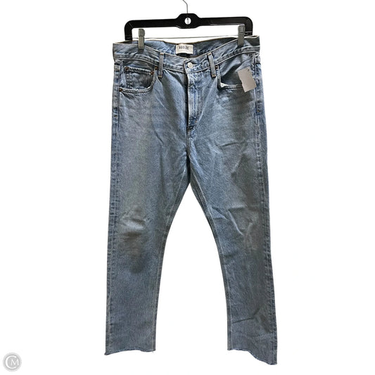 Jeans Straight By Agolde In Blue Denim, Size: 8