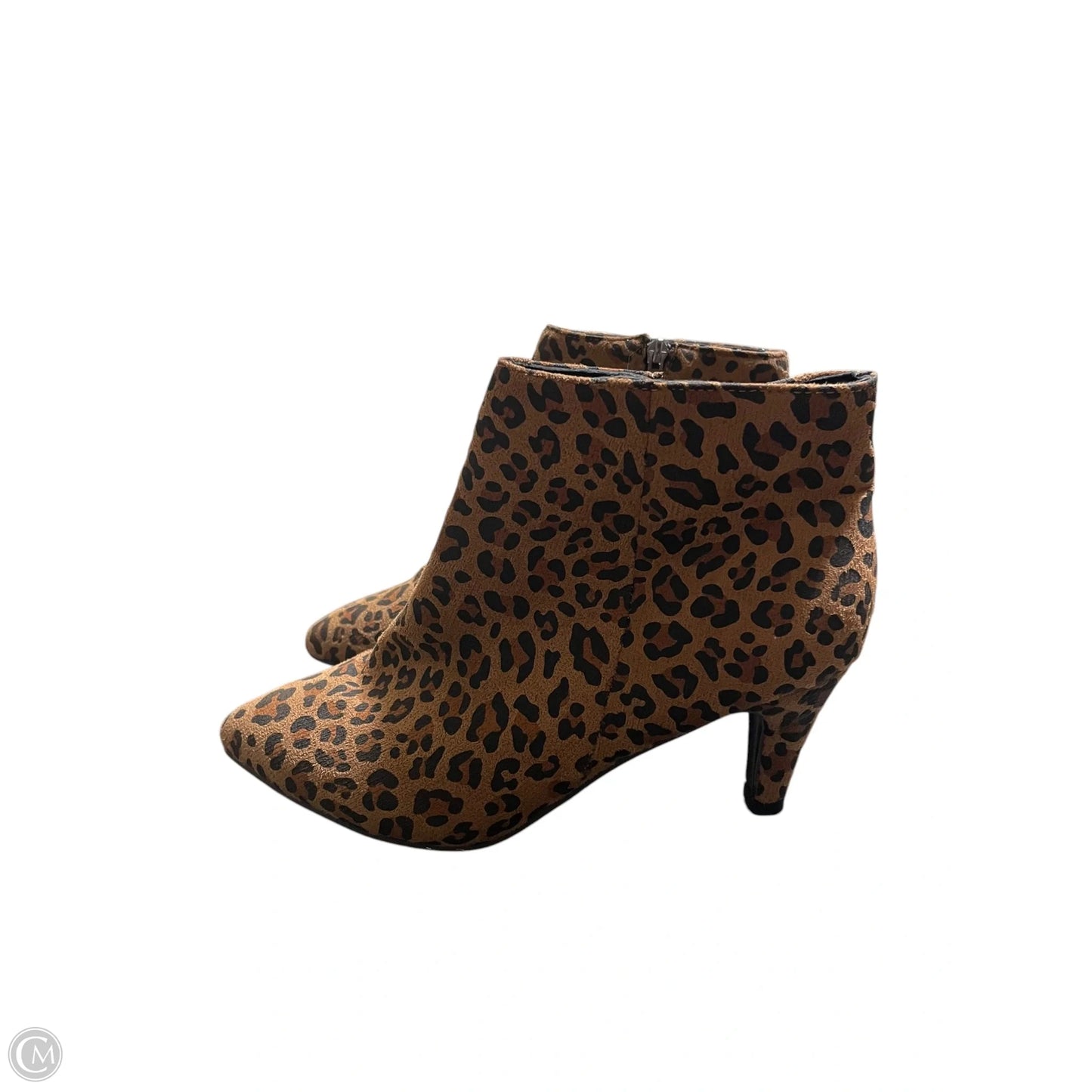 Boots Ankle Heels By Clothes Mentor In Animal Print, Size: 10