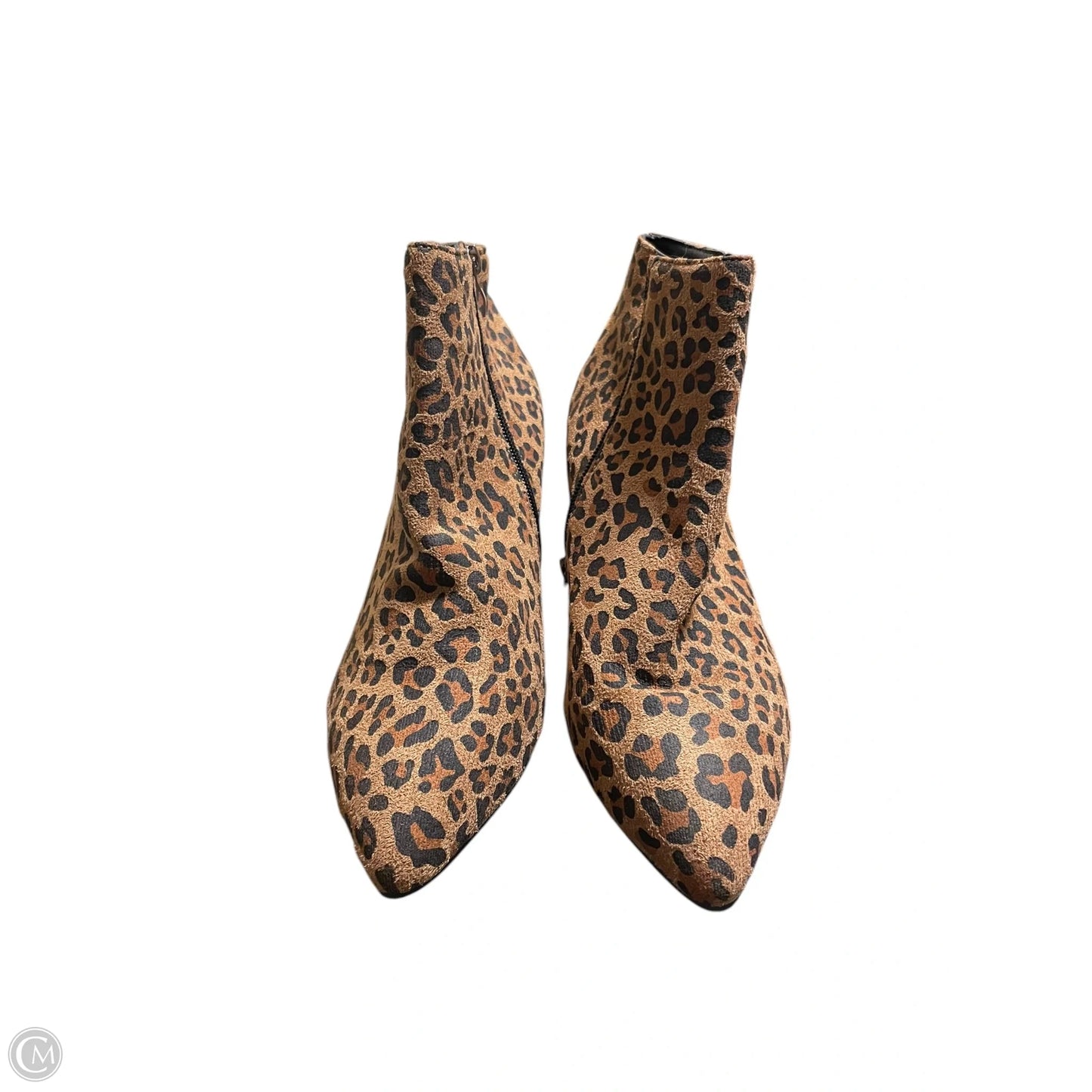 Boots Ankle Heels By Clothes Mentor In Animal Print, Size: 10