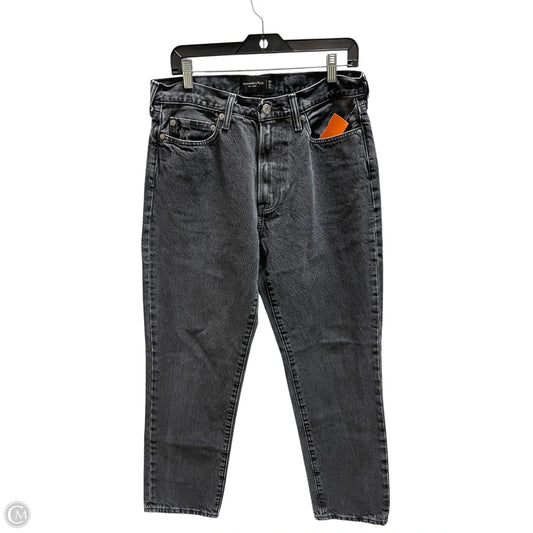 Jeans Wide Leg By Abercrombie And Fitch In Black Denim, Size: 14