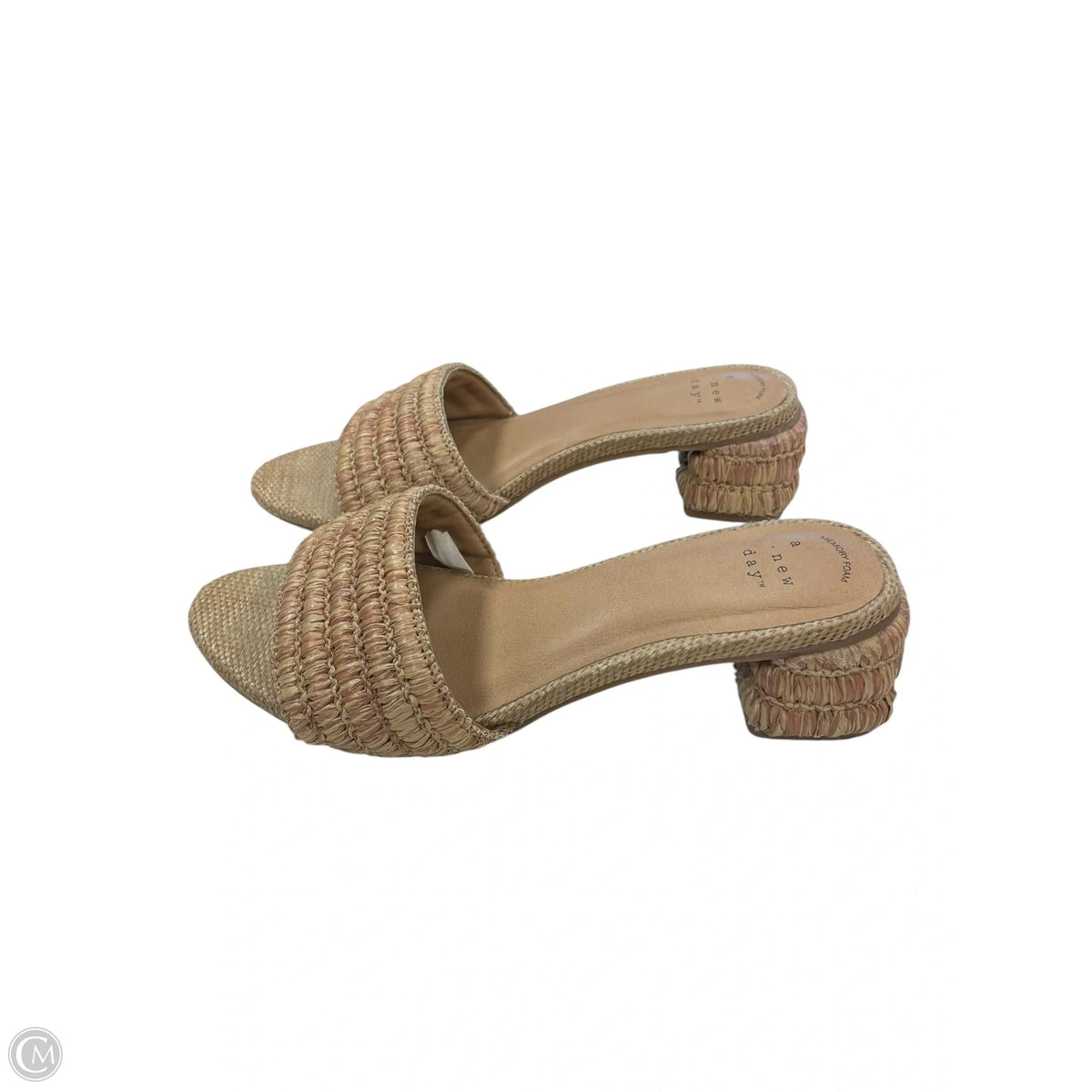 Sandals Heels Block By A New Day In Tan, Size: 6