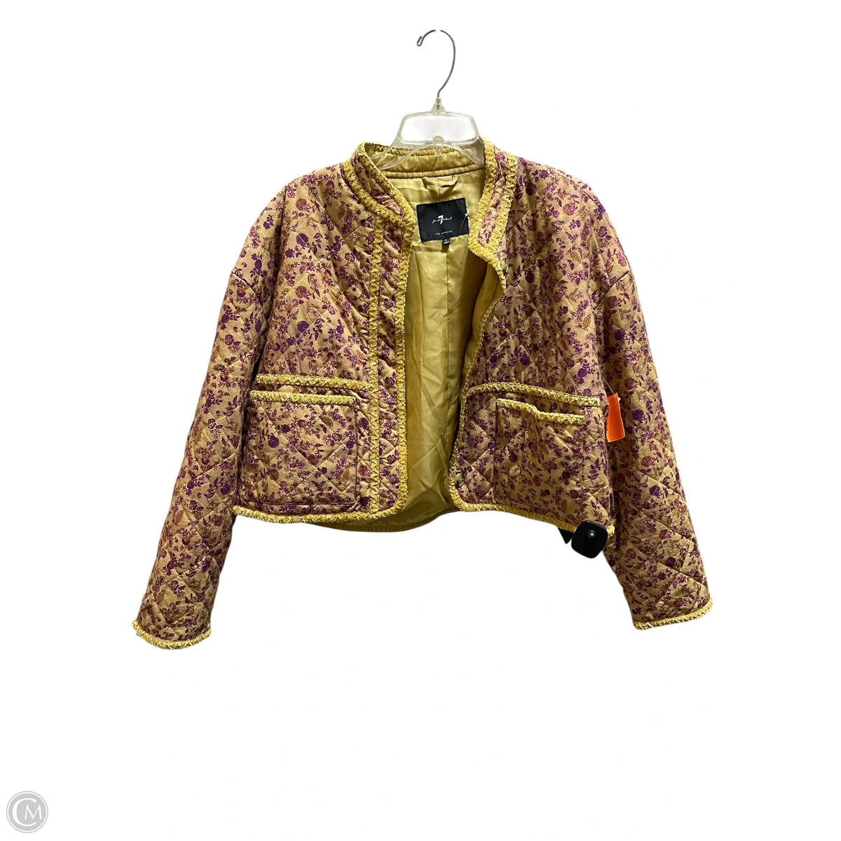 Jacket Puffer & Quilted By Cmb In Yellow, Size: L