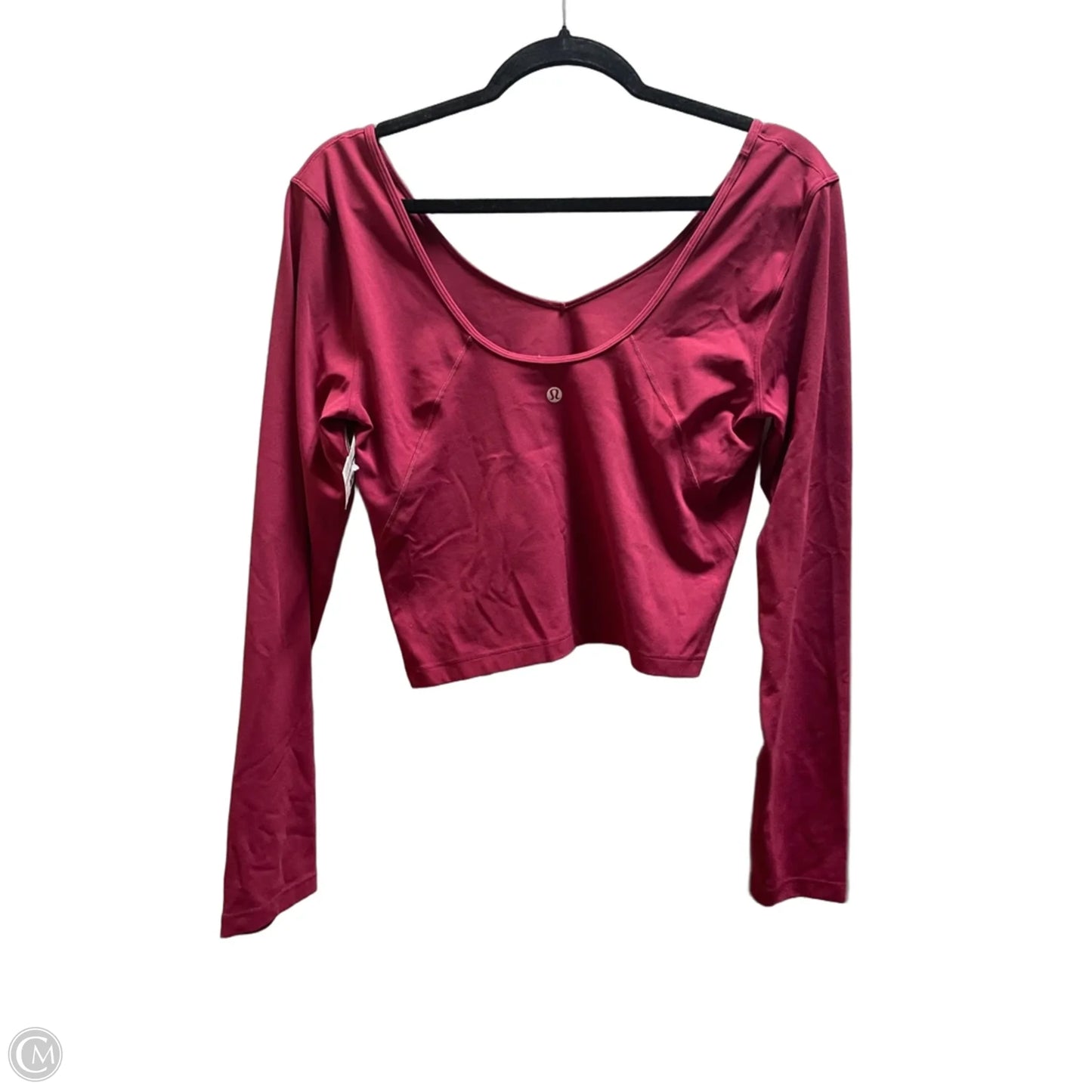 Athletic Top Long Sleeve Crewneck By Lululemon In Red, Size: L
