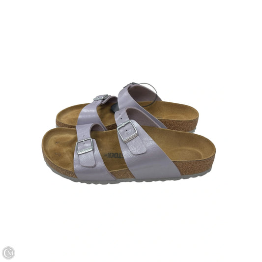 Sandals Flats By Birkenstock In Purple, Size: 9