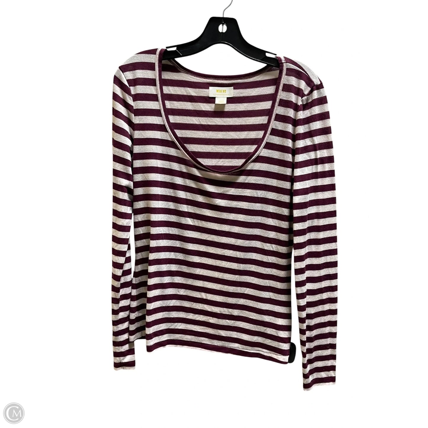 Top Long Sleeve By Maeve In Maroon, Size: L
