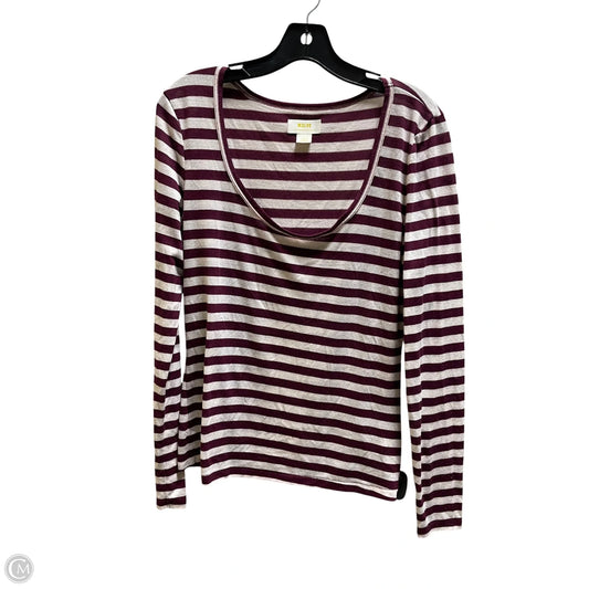 Top Long Sleeve By Maeve In Maroon, Size: L