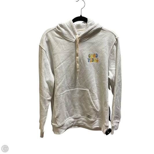 Sweatshirt Hoodie By Life Is Good In White, Size: L